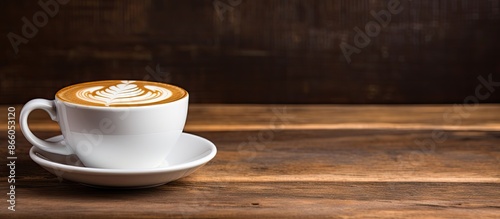 A ceramic cup filled with a...