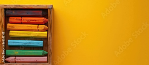 Top view of soft pastels in...