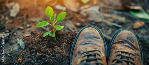 young green sprout on the g...