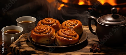 Cinnamon rolls served at ho...
