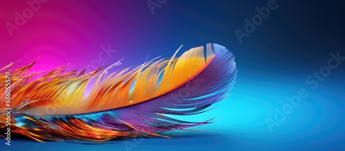 Vibrant feather with a colo...