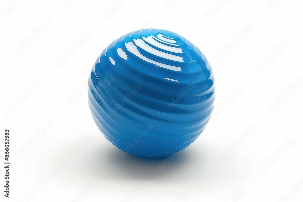 A blue ball with a wavy surface