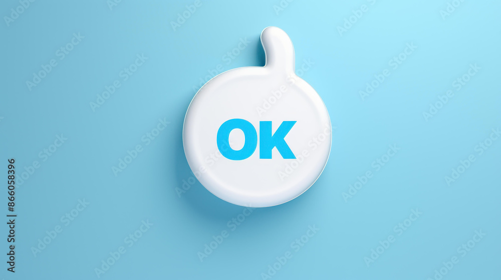 Creative design featuring an OK icon inside a speech bubble. Creative design featuring an OK icon inside a speech bubble.