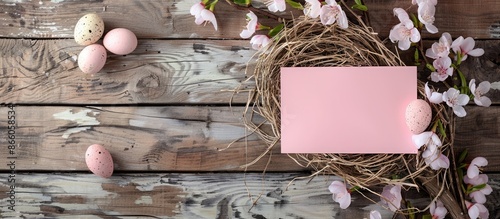 Easter greetings on a woode...