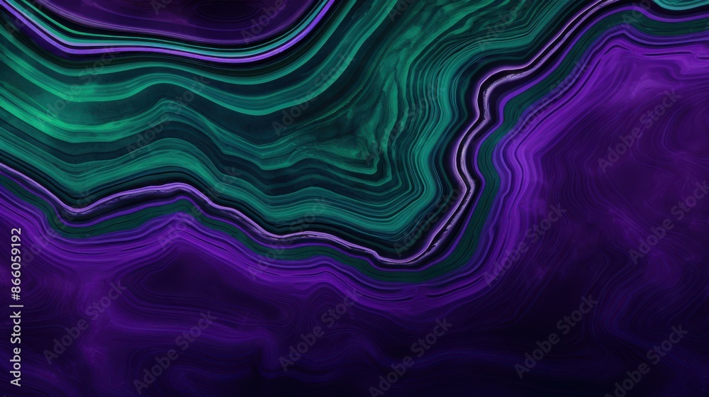 Stunning molten malachite and amethyst abstract background design.