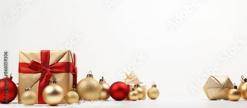 Christmas gift box and baub...