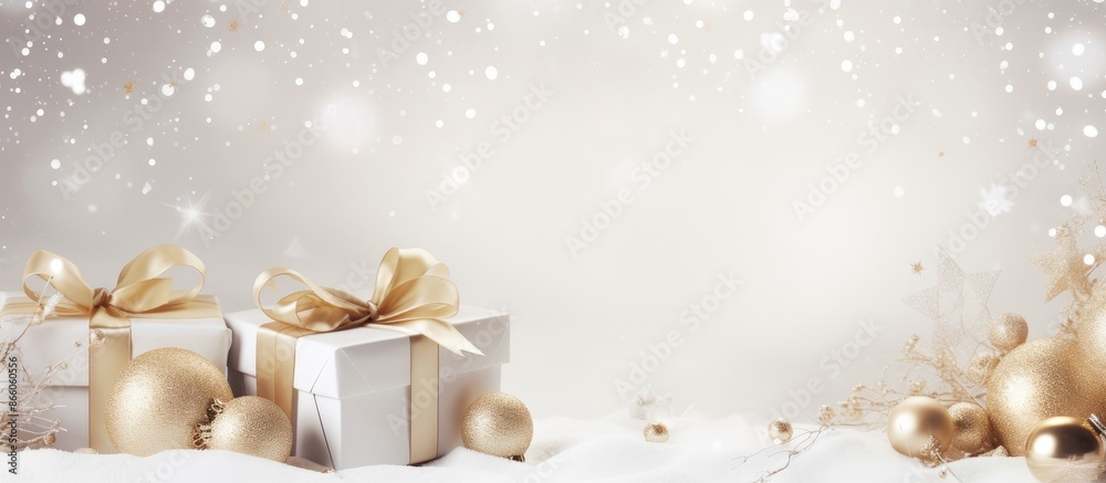Light background with paper featuring a list, stylish gift boxes, and festive decorations, ideal for a copy space image. Light background with paper featuring a list, stylish gift boxes, and festive decorations, ideal for a copy space image.