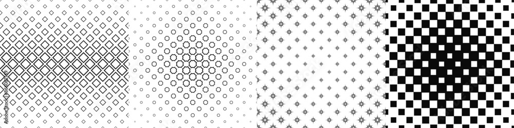 Fototapeta premium Black and white pattern collection