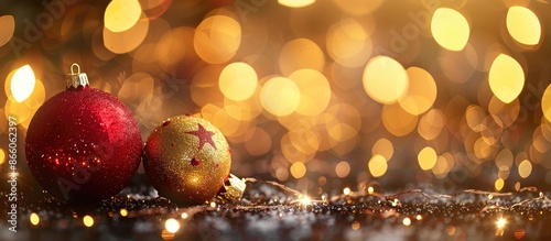 Red and gold Christmas baub...