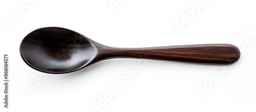 Ebony wooden spoon isolated...