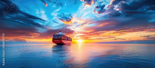 Container cargo ship sailin...