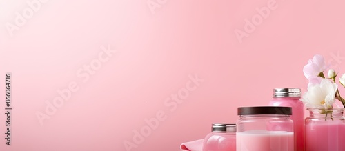 Pink background featuring d...