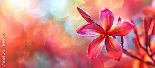 Stunning red plumeria rubra...
