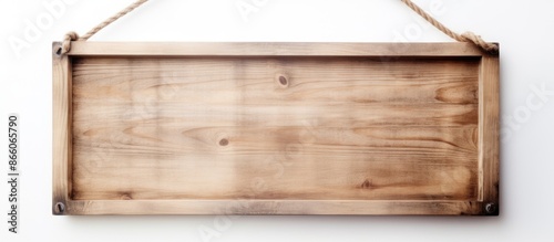 Light wooden signboard susp...