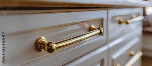 Golden furniture handle, on...