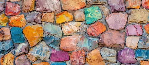 Colorful stone wall backgro...