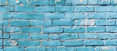 A light blue brick wall's t...