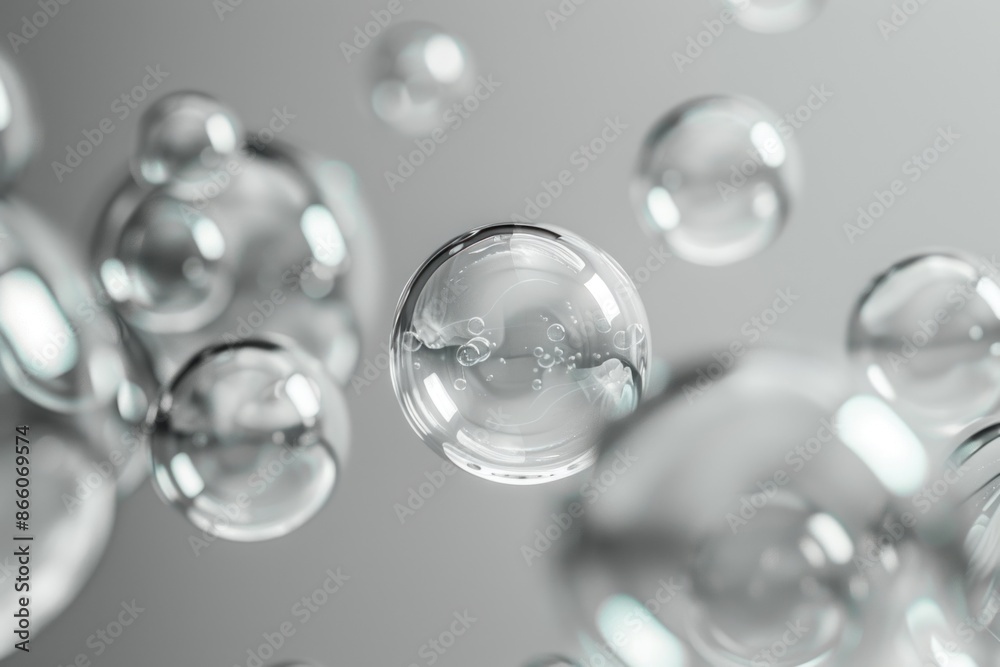 Soap bubbles drift, fly, and soar against a gray background. Soap bubbles drift, fly, and soar against a gray background.