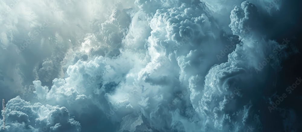 Detailed close-up view of clouds in the aftermath of a storm, with empty space for text or graphics in the image. Copy space image. Place for adding text and design Detailed close-up view of clouds in the aftermath of a storm, with empty space for text or graphics in the image. Copy space image. Place for adding text and design
