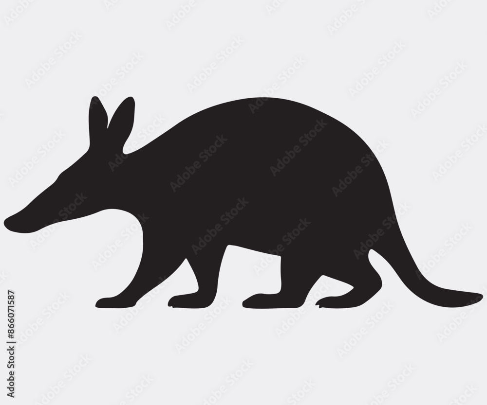 Obraz premium Aardvark Silhouette, illustration and vector 