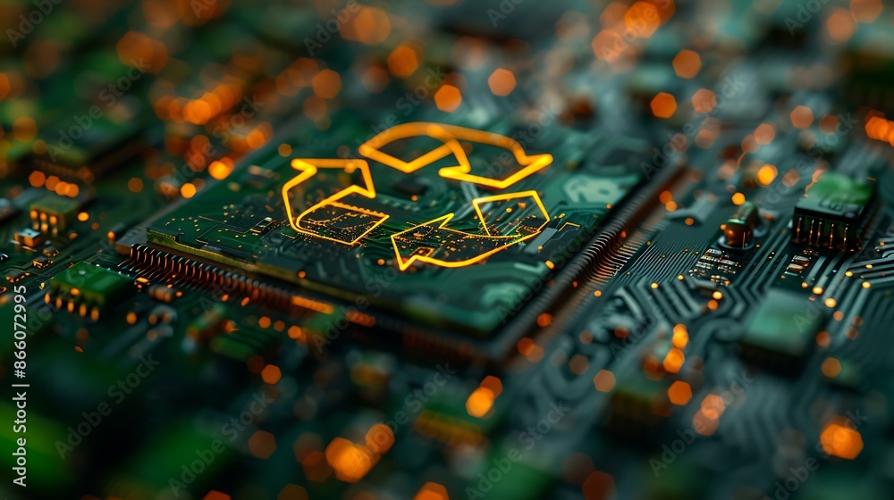 Fototapeta premium Enchanted Circuit: A Technological Wonderland in the Heart of Nature