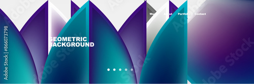 Colorful gradients with abstract geometric shapes. Vector Illustration For Wallpaper, Banner, Background, Card, Book Illustration, landing page