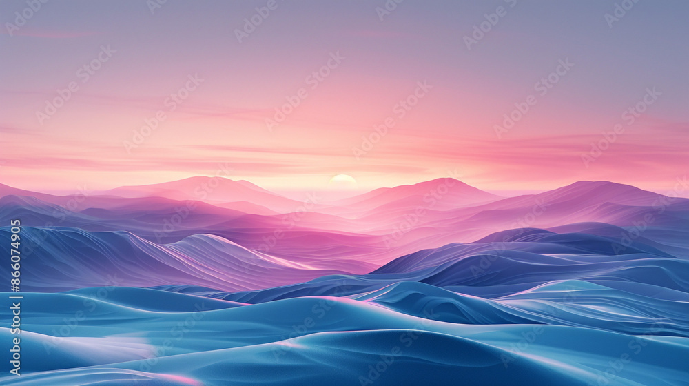 A serene abstract landscape with soft, blended pastel colors suggesting a sunset. A serene abstract landscape with soft, blended pastel colors suggesting a sunset.