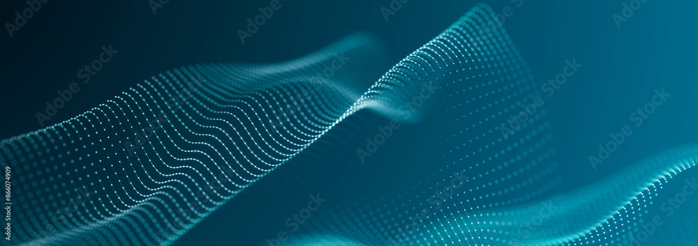 Futuristic wave with points and lines. Big data. Dynamic wave background. 3d rendering Futuristic wave with points and lines. Big data. Dynamic wave background. 3d rendering