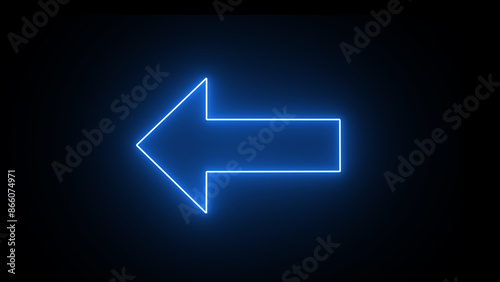 Left side arrow icon glowing neon