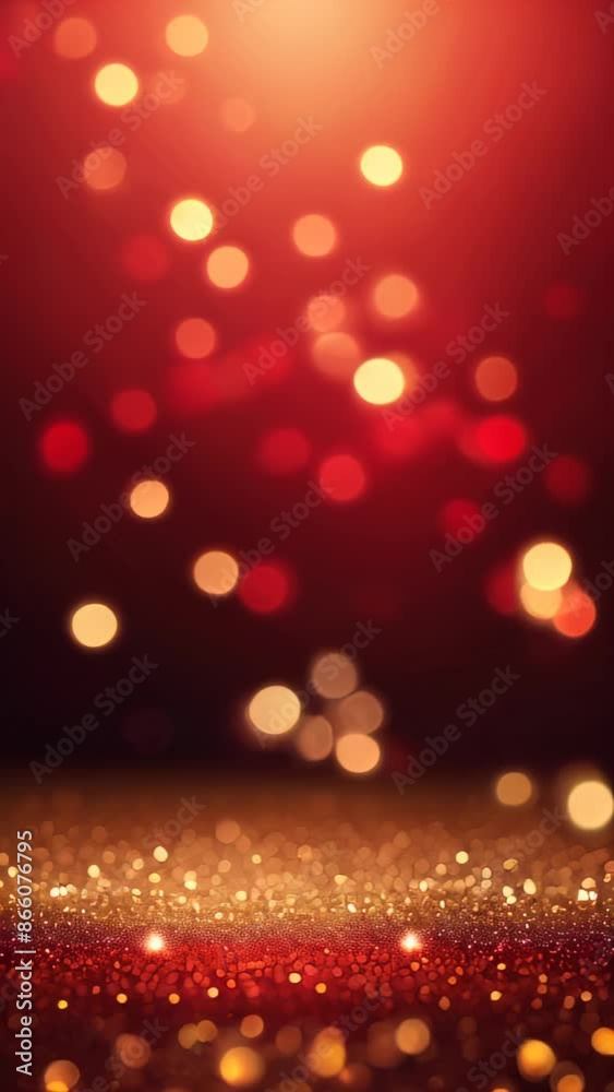 Red and gold glitter bokeh background perfect for videos, copy space Red and gold glitter bokeh background perfect for videos, copy space