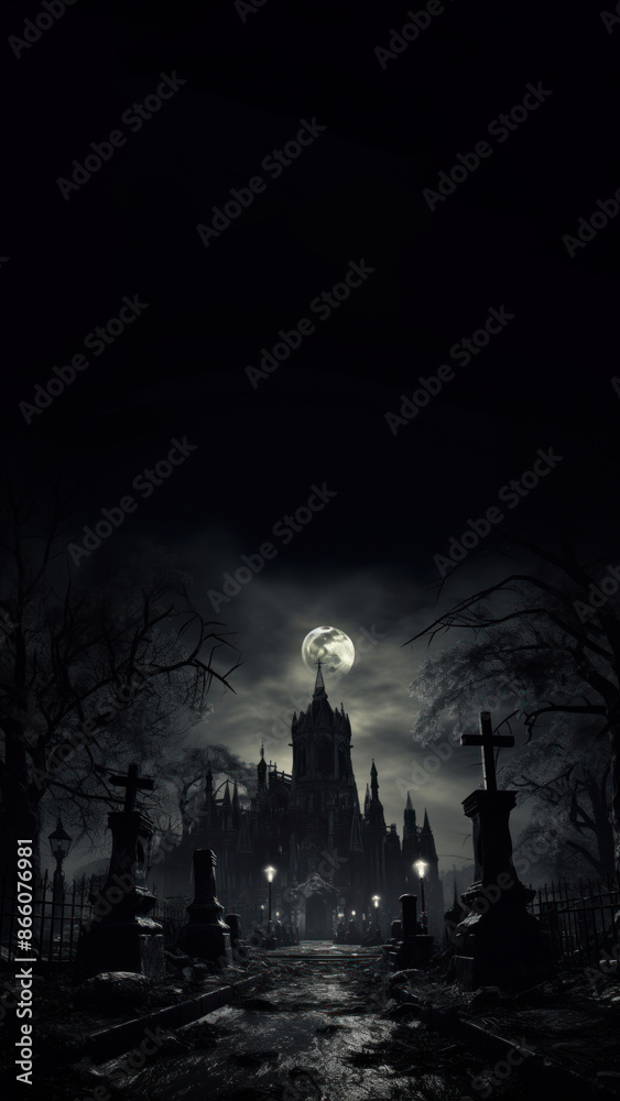 Scary haunted castle, Halloween. Scary haunted castle, Halloween.
