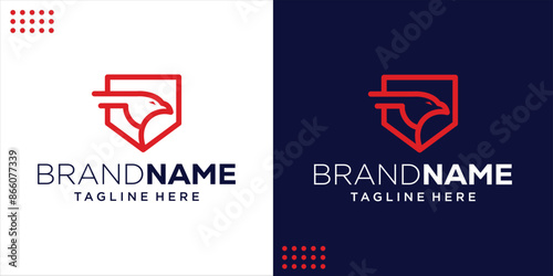 Eagle and shield logo design, design inspiration, Illustration.