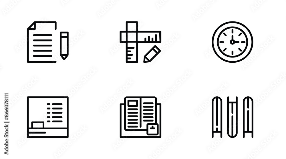 Meeting web icon set in line style. Conference, team, brainstorm, seminar, interview, collection. Vector illustration. Editable stroke