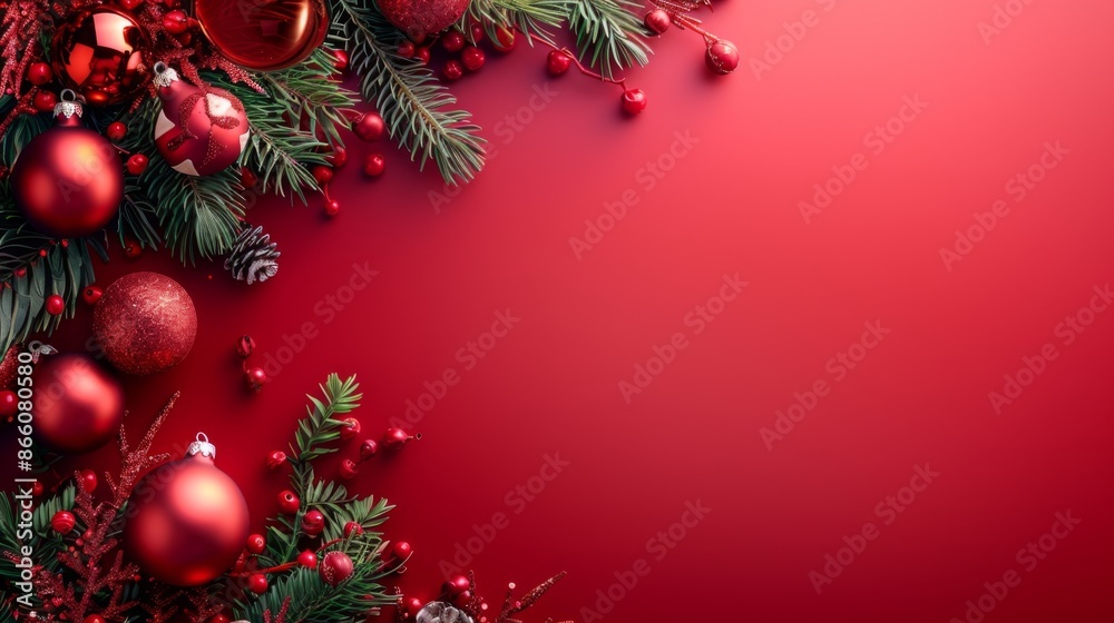 Merry Christmas and happy New Year red a blank background Merry Christmas and happy New Year red a blank background