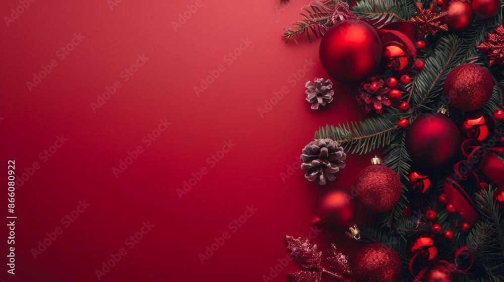 Merry Christmas and happy New Year red a blank background