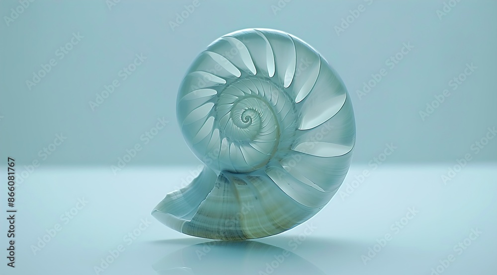 Obraz premium nautilus shell isolated on black