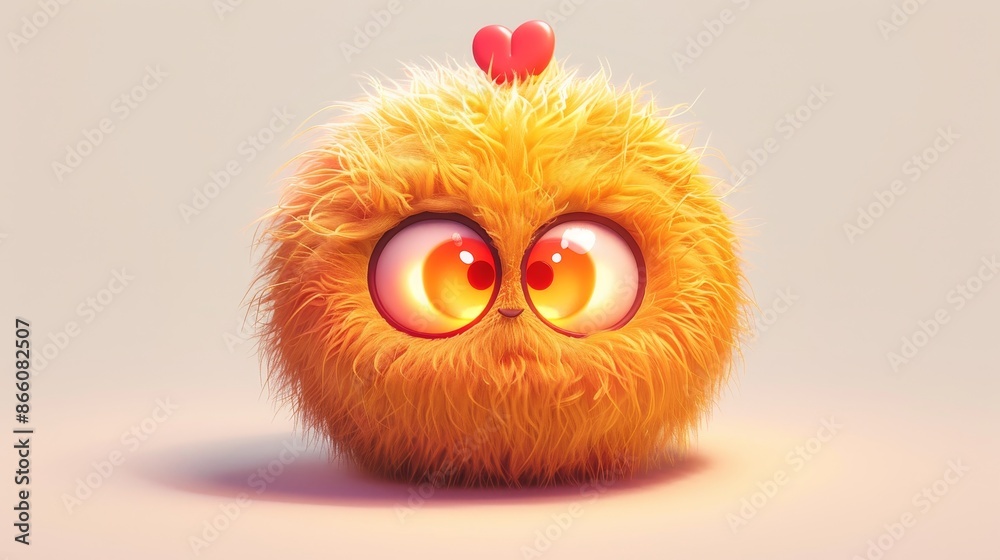 Cute and fluffy emoji with heart-shaped eyes, expressing love and affection. Cute and fluffy emoji with heart-shaped eyes, expressing love and affection.