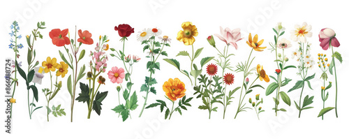 Vintage Assortment of Various Flowers