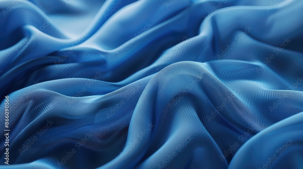 Blue wave microfiber fabric texture close up with empty space Blue wave microfiber fabric texture close up with empty space