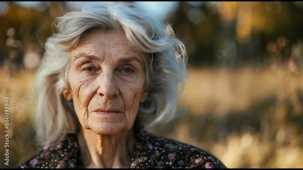 Young woman aging rapidly to an old senior woman in a timelapse transformation, representing the natural cycle of life, lifespan and biological clock, 4k video