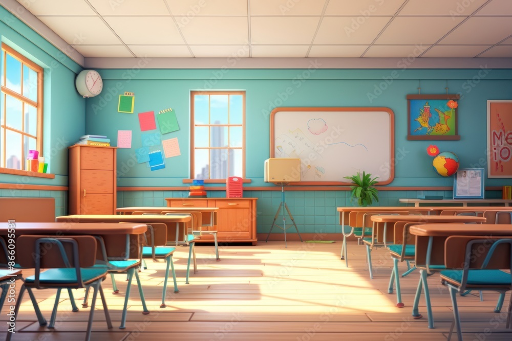Fototapeta premium Classroom architecture furniture building.