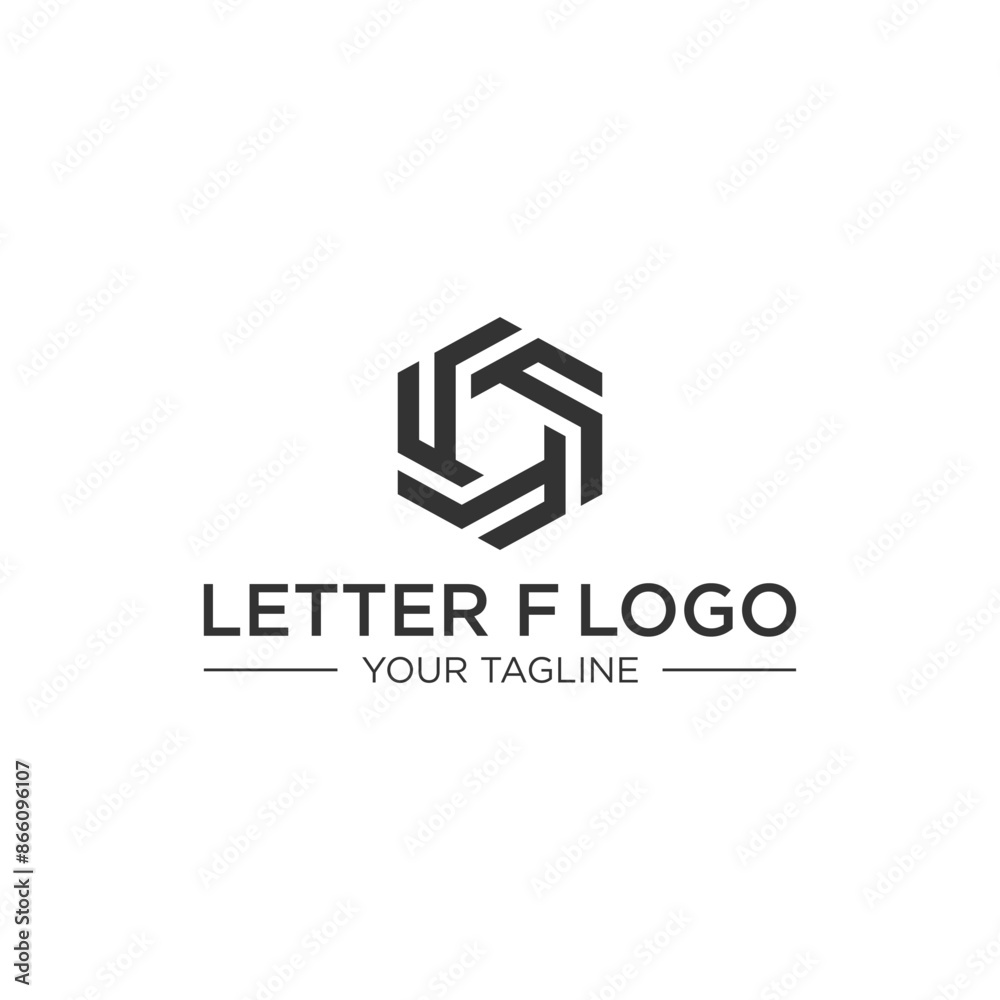 Letter F Logo Design with Hexagon Shape Letter F Logo Design with Hexagon Shape
