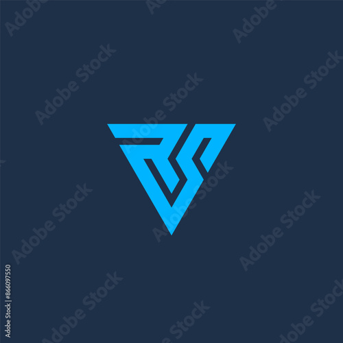 RS monogram logo in triange shape