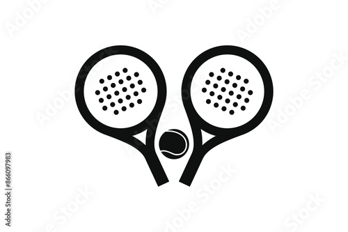 Padel logo padel Racket with ball logo design vector