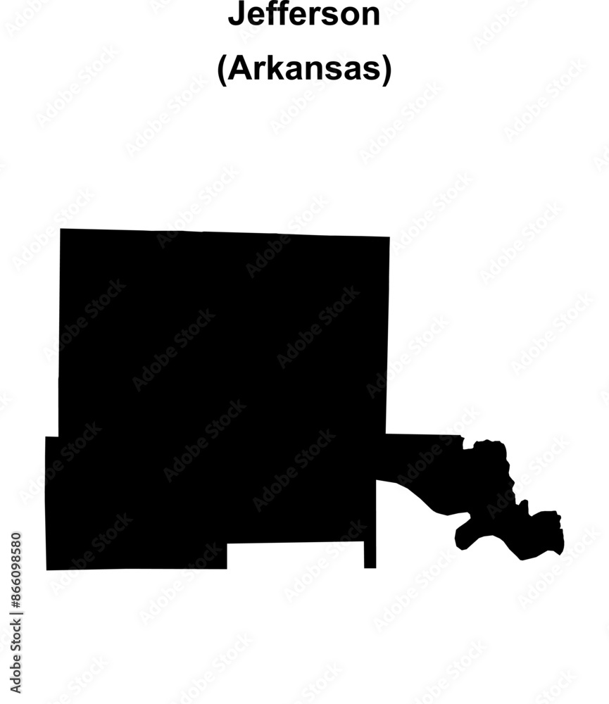 Jefferson County (Arkansas) blank outline map Jefferson County (Arkansas) blank outline map