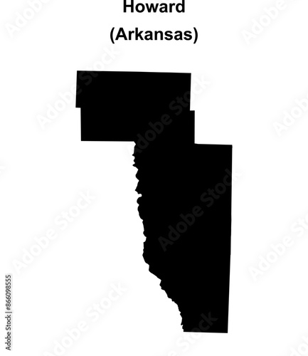 Fotografie Howard County (Arkansas) blank outline map