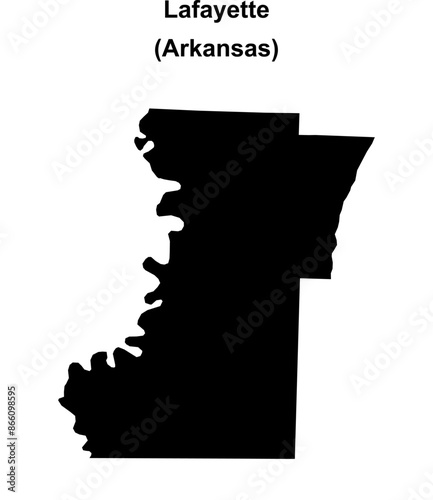 Lafayette County (Arkansas) blank outline map photo