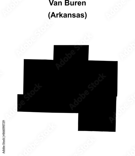 Van Buren County (Arkansas) blank outline map