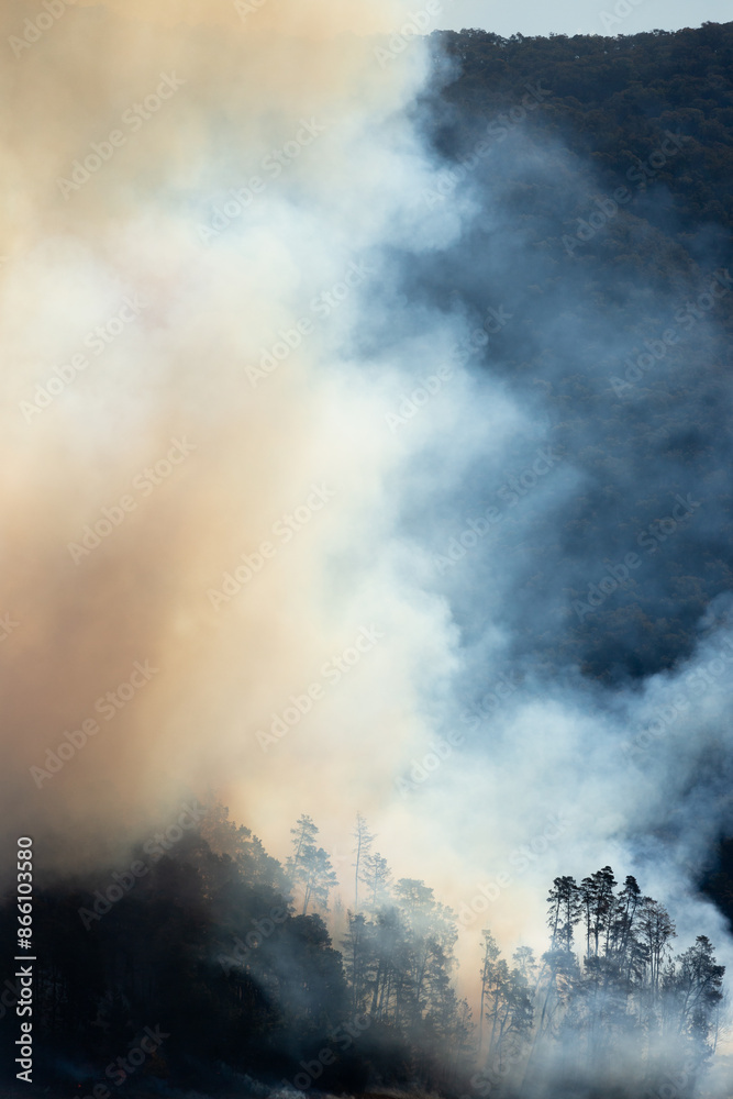 Smoke from a fire around Blowering Dam, near Talbingo Smoke from a fire around Blowering Dam, near Talbingo