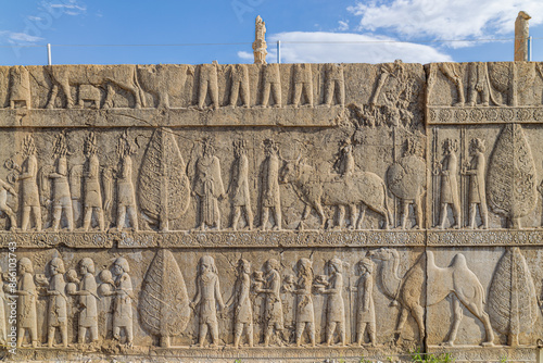 фотографія Wall relief panel in Persepolis, the ancient Persian capital dating from about 500 B